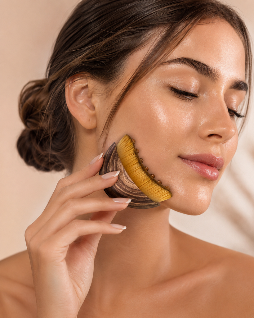 Kura Facial Sculpting Brush – Ergonomic Lymphatic Drainage Massager for Contouring, Depuffing & Healthy-Looking Skin
